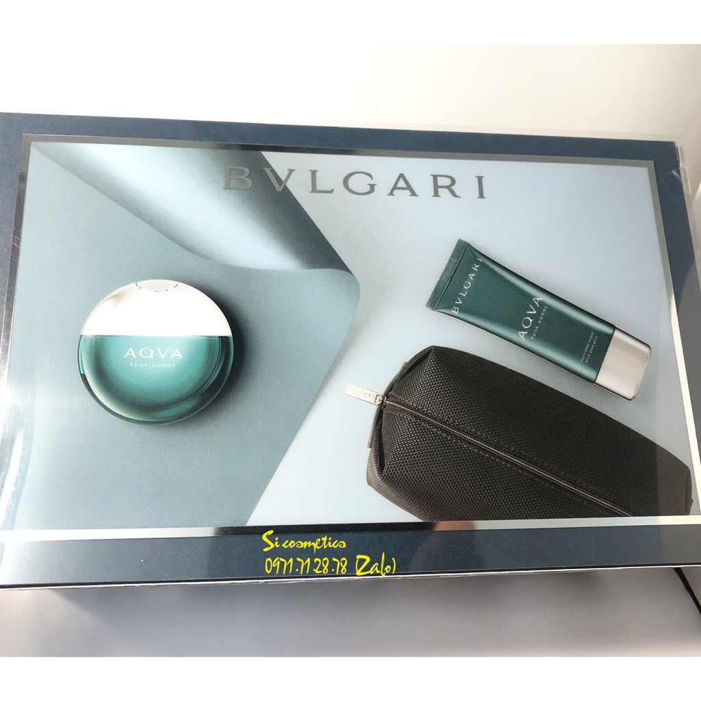 Bộ nước hoa Bvlgari Aqva Pour Homme 3 món