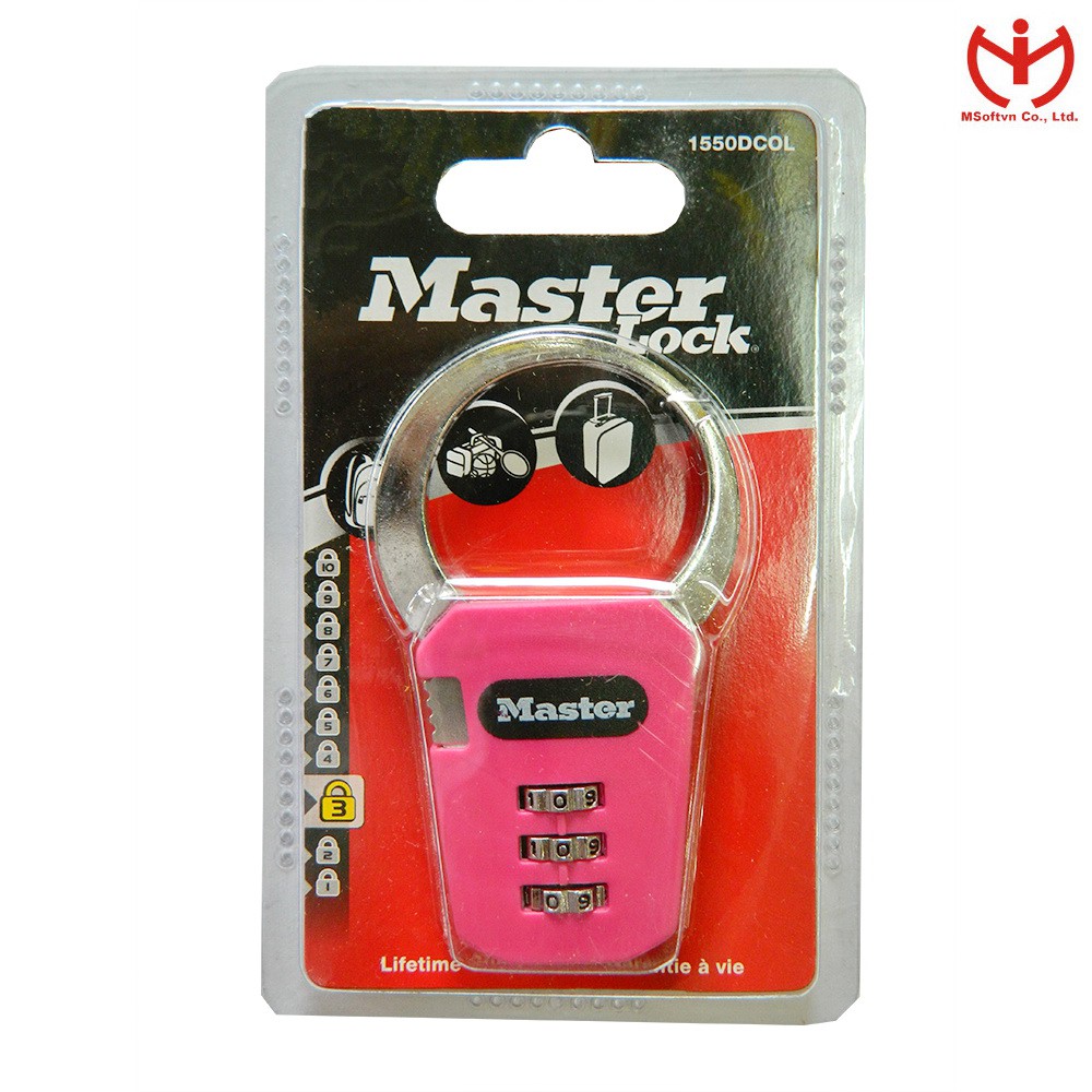 [Q5.HCM] Ổ khóa số Master Lock 1550 DCOL móc càng cua dùng khóa vali ba lô hành lý - MSOFT