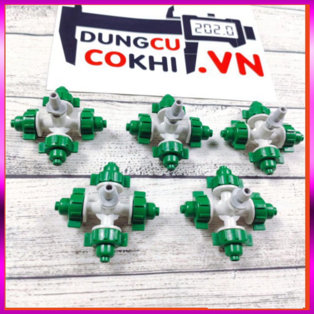 5 Béc phun sương 4 tia, kèm khởi thủy gắn ống 6-8 ly dùng tưới cây, tưới lan