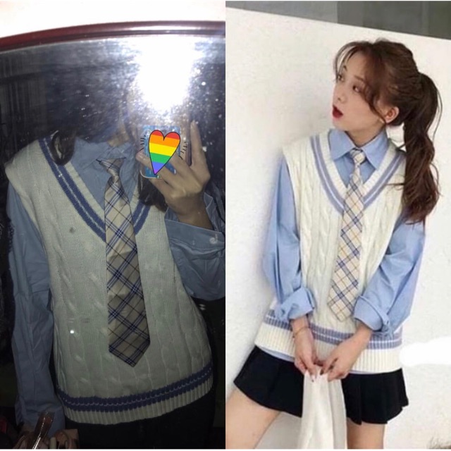 Set áo sơ mi+ gile+ cavat