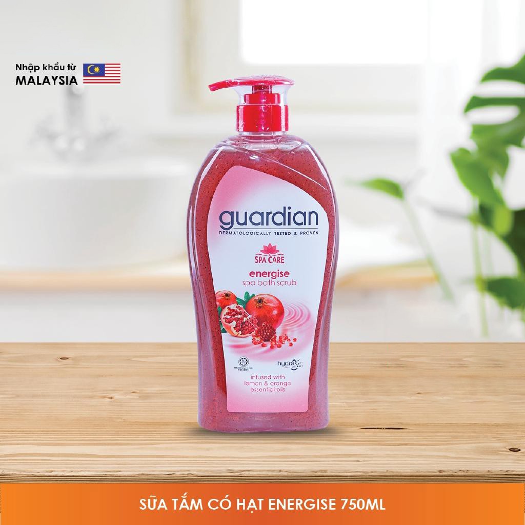 Sữa tắm có hạt Guardian Energise Spa bath scrub 750ml