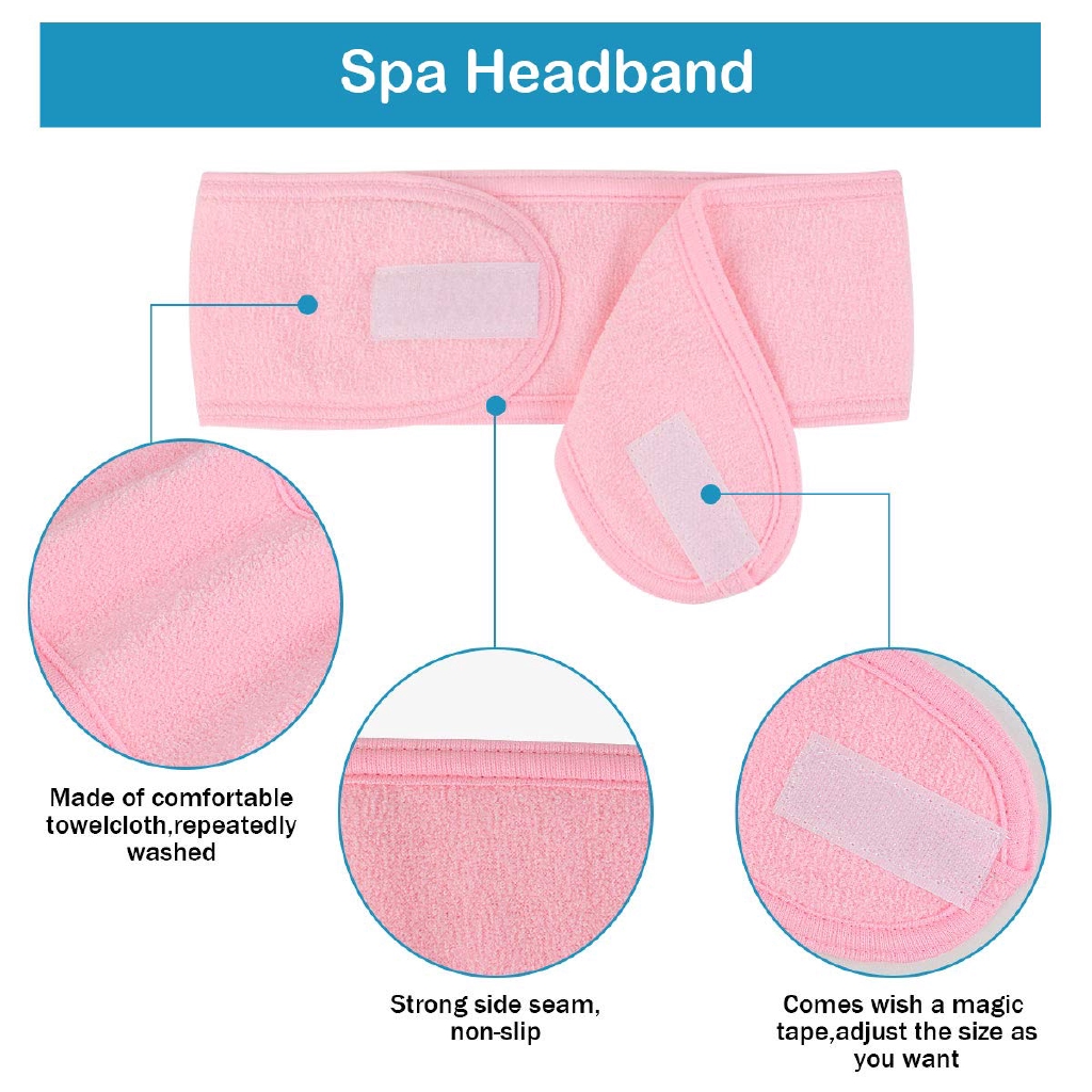 Băng Đô Quấn Tóc Rửa Mặt/Trang Điểm/Trang Điểm/Tập Thể Thao Co Giãn Có Thể Điều Chỉnh Cho Nữ