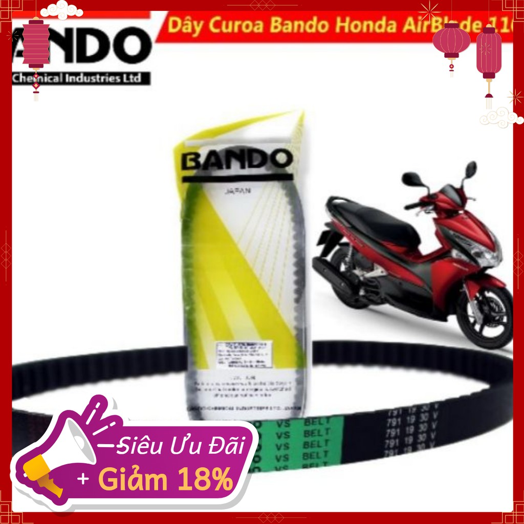 Dây Curoa Click 110, AirBlade 110 tất cả các đời (cu roa AB Air Blade) V791 19 30 (dây đai Bando)