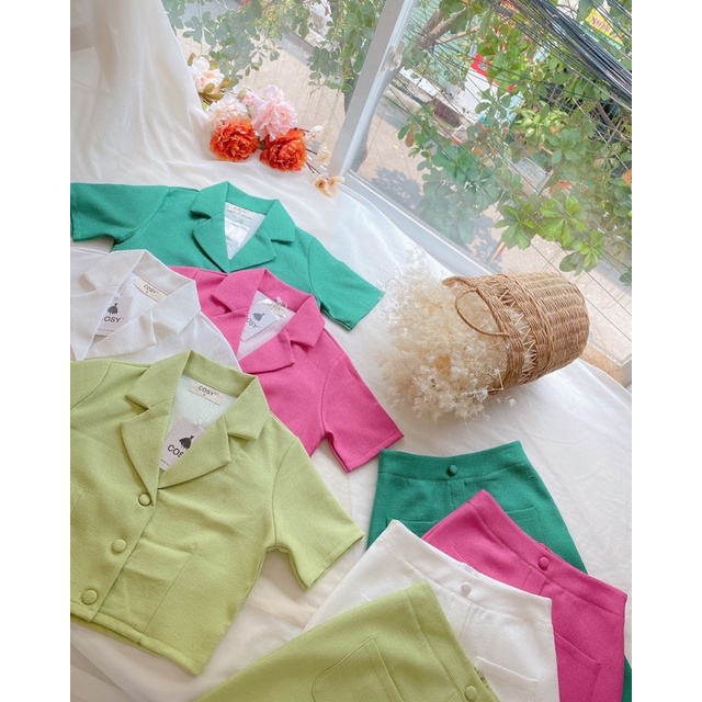 Sét Vest CV Dài Nút Bọc