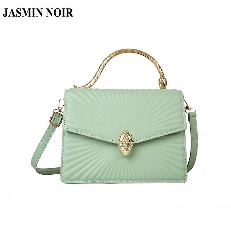 Túi Xách JASMIN NOIR Tote Hai Dây Có Khóa In Họa Tiết Sọc Thời Trang Dành Cho Nữ