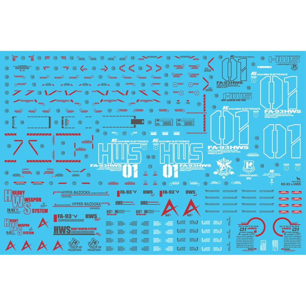 Decal nước hologram - MG RX-93 Nu (HWS Pack)