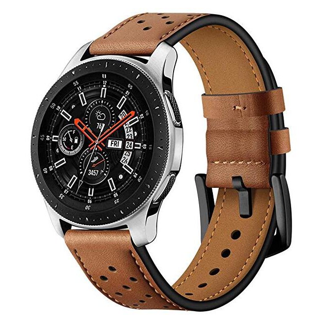 Dây Đeo 22mm Bằng Da Thật Cho Đồng Hồ Thông Minh Gear S3 Classic / Frontier / Samsung Galaxy Watch 46mm