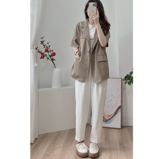 Áo blazer cộc tay chất mát