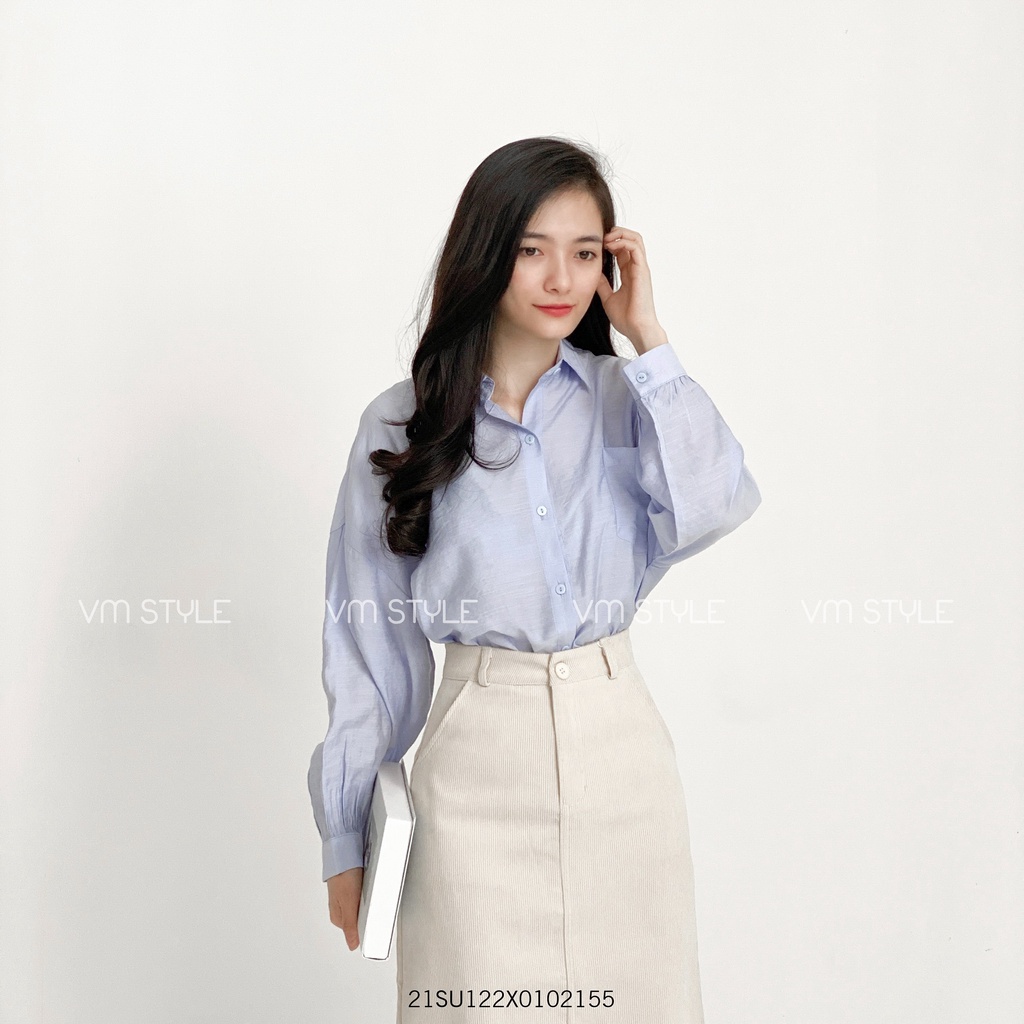 Áo sơ mi tay dài bo tay túi ngực, áo công sở thời trang ulzzang Hàn Quốc Fmstyle Saigon 21SU122X0102 | BigBuy360 - bigbuy360.vn