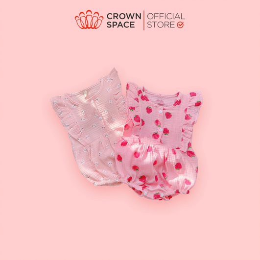 Đồ Bộ Sơ Sinh Bé Gái Chính Hãng CrownSpace Họa Tiết Hoa Nhí CKGS2911305 - Thoáng Mát,Thấm Hút Mồ Hôi- Size 1 đến 7