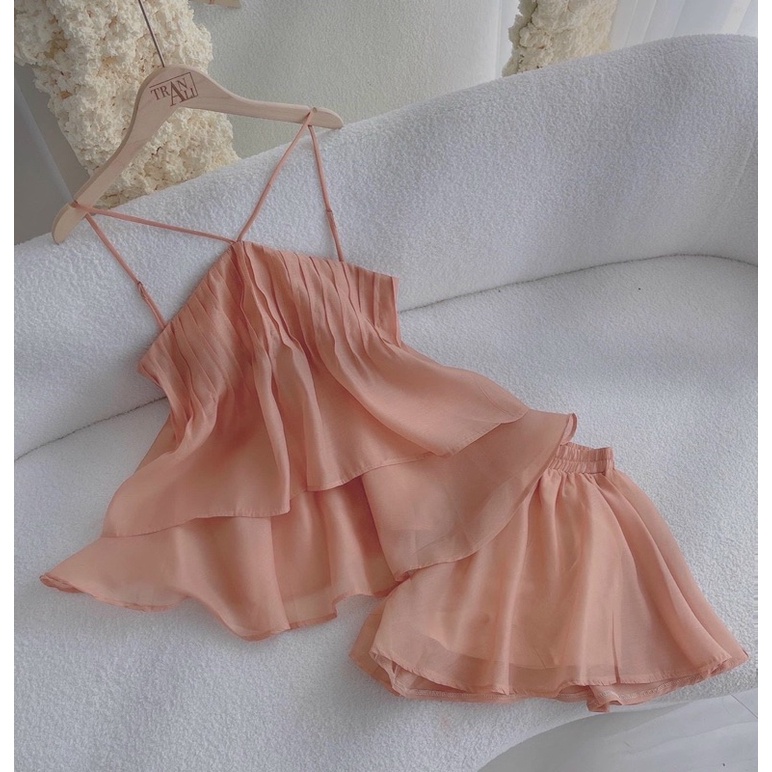 Set áo yếm peplum+ Quần short