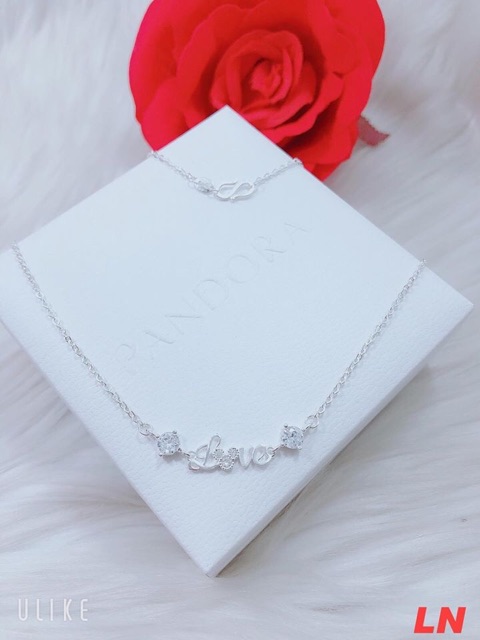 DÂY CHUYỀN NỮ BẠC TA - DÂY CHUYỀN MẶT CHỮ LOVE SANG CHẢNH