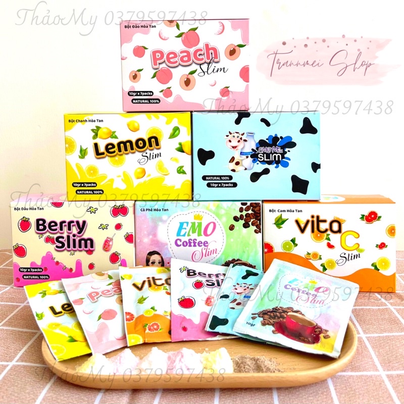 ✨FREESHIP. Giảm Cân Nhiều Vị Trái Cây EMOSLIM. Tặng thước dây