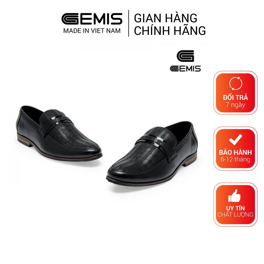 Giày lười nam da bò cao cấp chính hãng tăng chiều cao 3cm GEMIS - GN00145