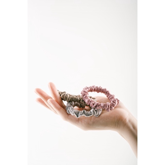 Set Dây Buộc Tóc Lụa Tơ Tằm nhỏ- mulberry silk-  30 momme - 6A Grade