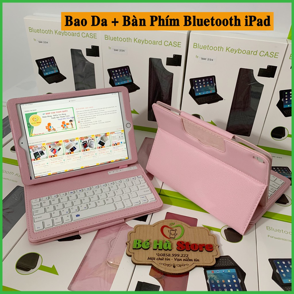 Bao Da Bàn Phím Bluetooth Không Dây- iPad Air 1/2, iPad 2017/2018, Pro 9.7, iPad 2019 10.2, Pro 10.5/ Air 3 10.5, Pro 11