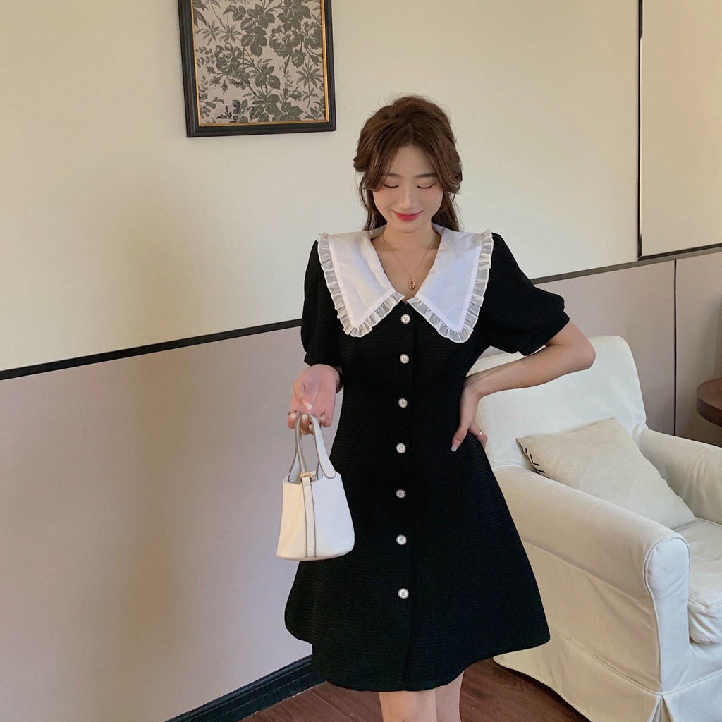 Đầm Nữ Cổ Búp Bê Kiểu Dáng Ngọt Ngào Xinh Xắn  tao bao