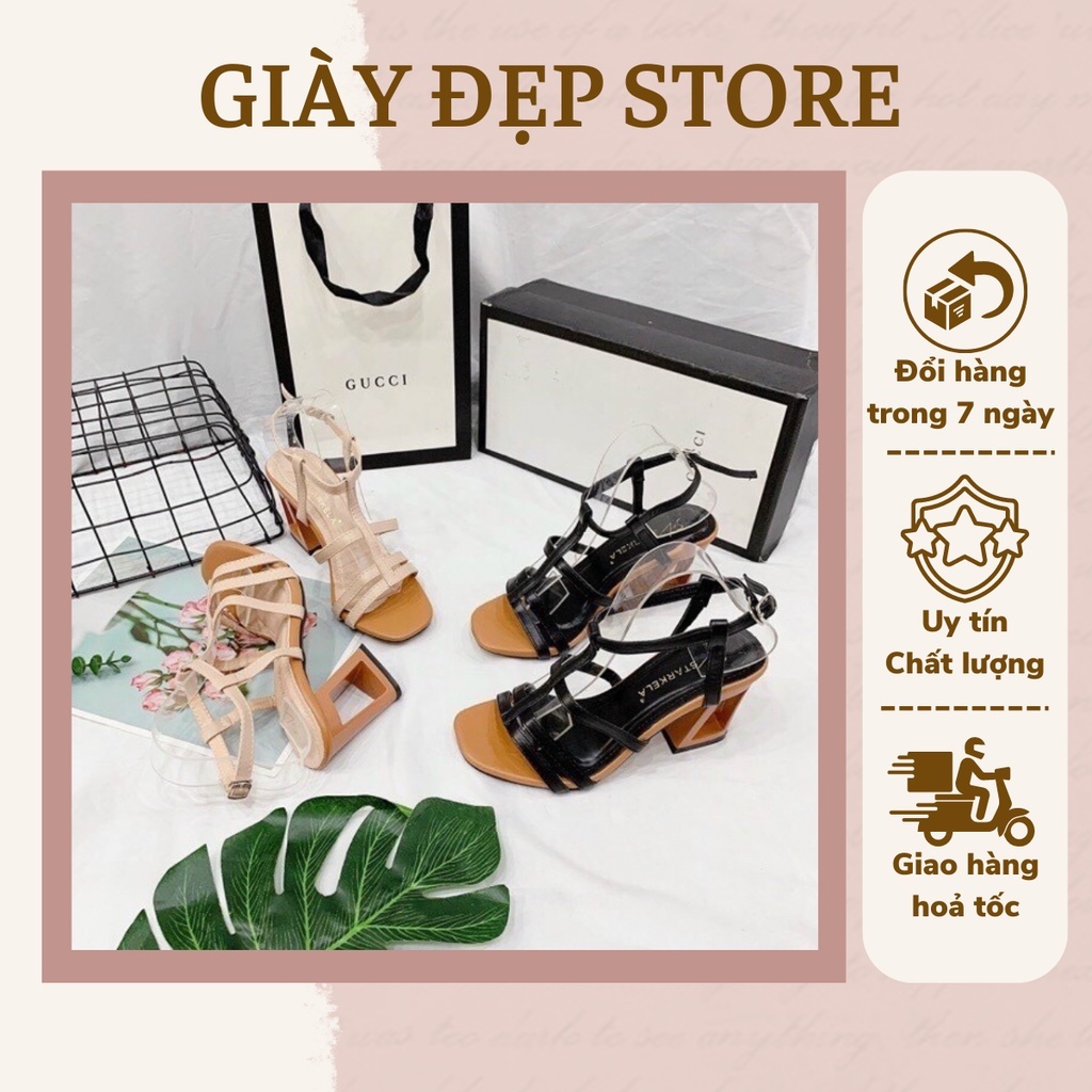 SANDAL DÂY NHỎ GÓT LỖ CÁ TÍNH PHONG CÁCH HÀN QUỐC 7CM