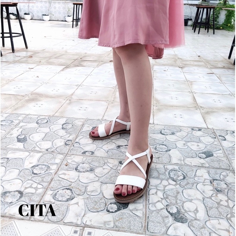 Sandal nữ đế bệt Sandal đế bằng 💖 FREESHIP 💖 Sandal nữ đi học CITA STYLISH êm nhẹ mã CITA.16