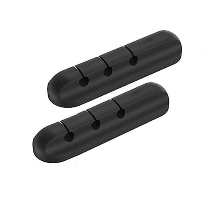 Miếng Silicon Cố Định Dây Cáp Sạc Điện Thoại USB Dây Điện, Kẹp Dán Tường Hoặc Bàn Làm Việc Thông Minh Màu Đen SSN09