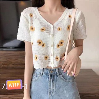 Áo len hoa cúc sẵn hàng. Sỉ 110k