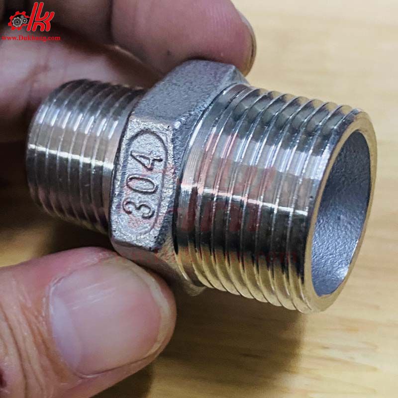Nối giảm 2 đầu ren ngoài inox - Kép giảm inox 304