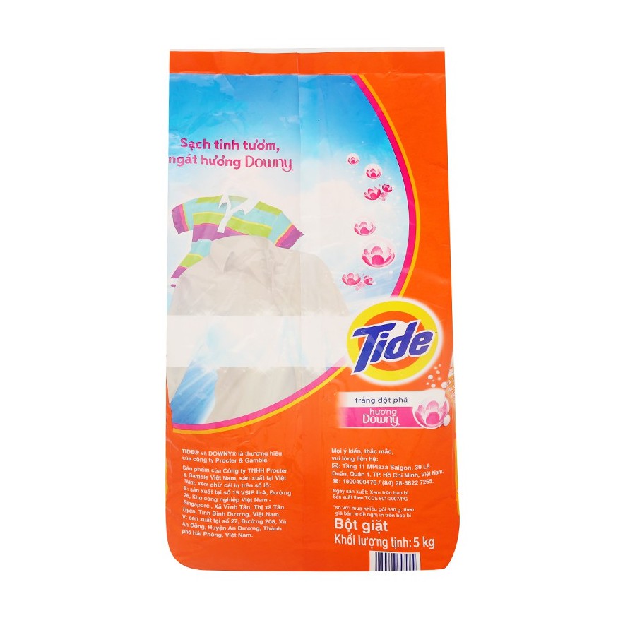 Bột giặt Tide trắng đột phá hương downy 5kg