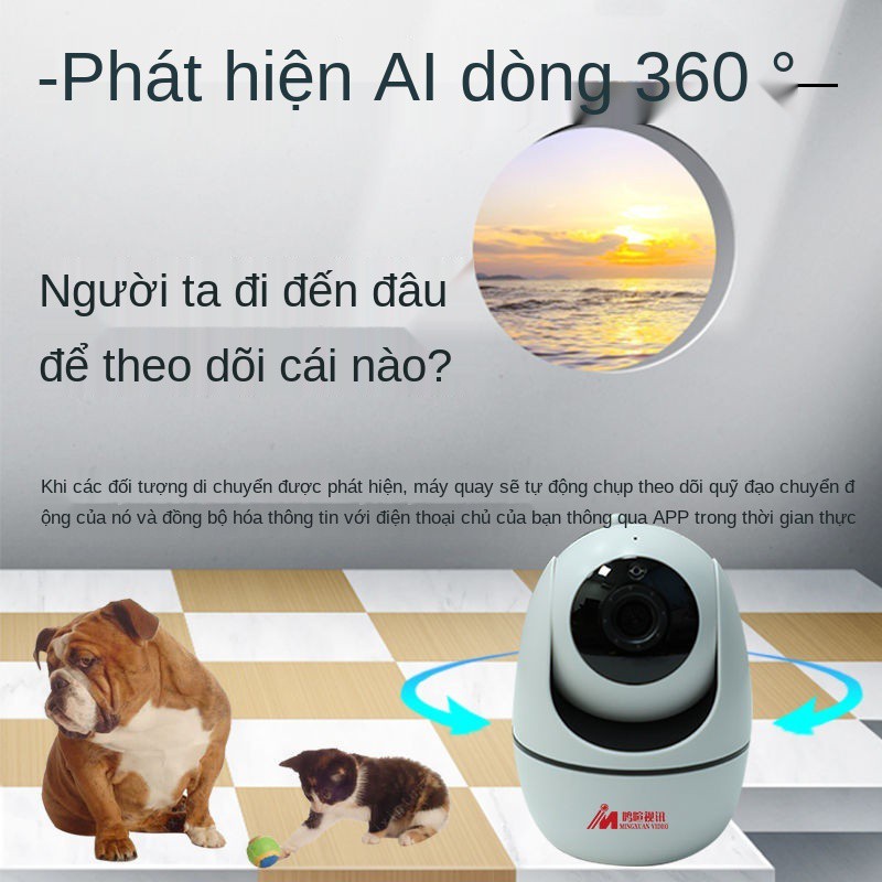 ▽Camera thông minh không dây HD quan sát toàn cảnh 360 độ bằng điện thoại di động wifi giám sát từ xa camera gia đình tr