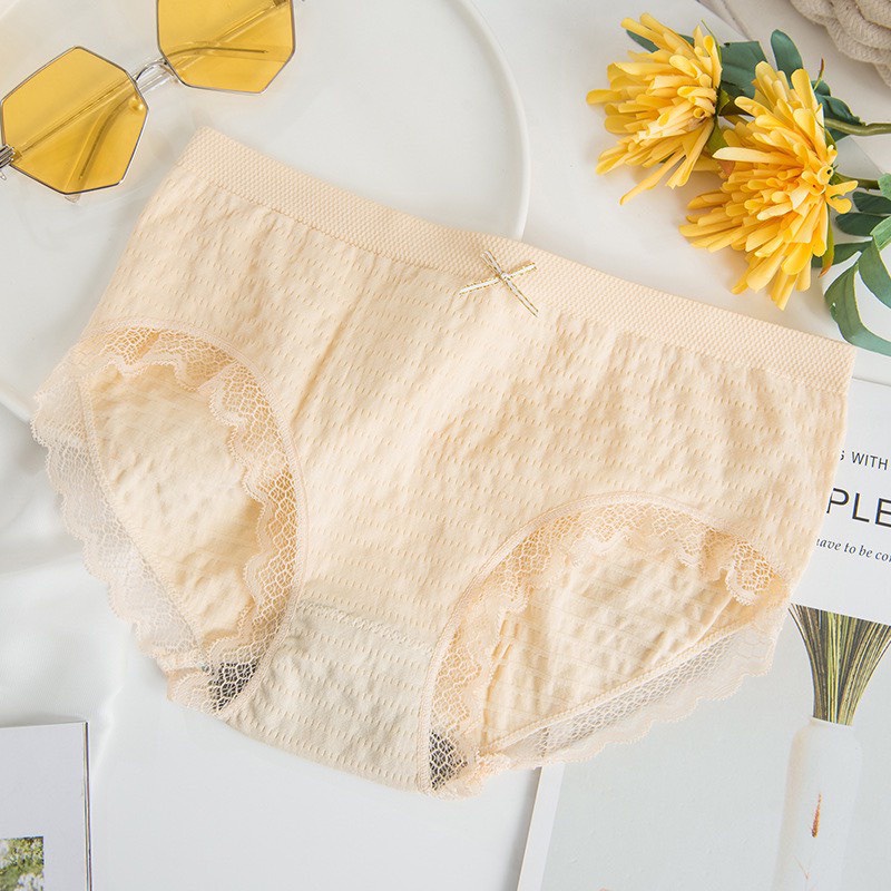 Quần lót nữ cotton kháng khuẩn phối ren xinh (BẦU BÍ NHỎ BON CHEN) QL182