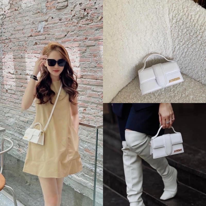 Túi Xách Nữ JACQUEMUS Phong Cách Mới 2022 Siêu Sang Chảnh Full Box+Túi Vải Rút Dây ảnh thật