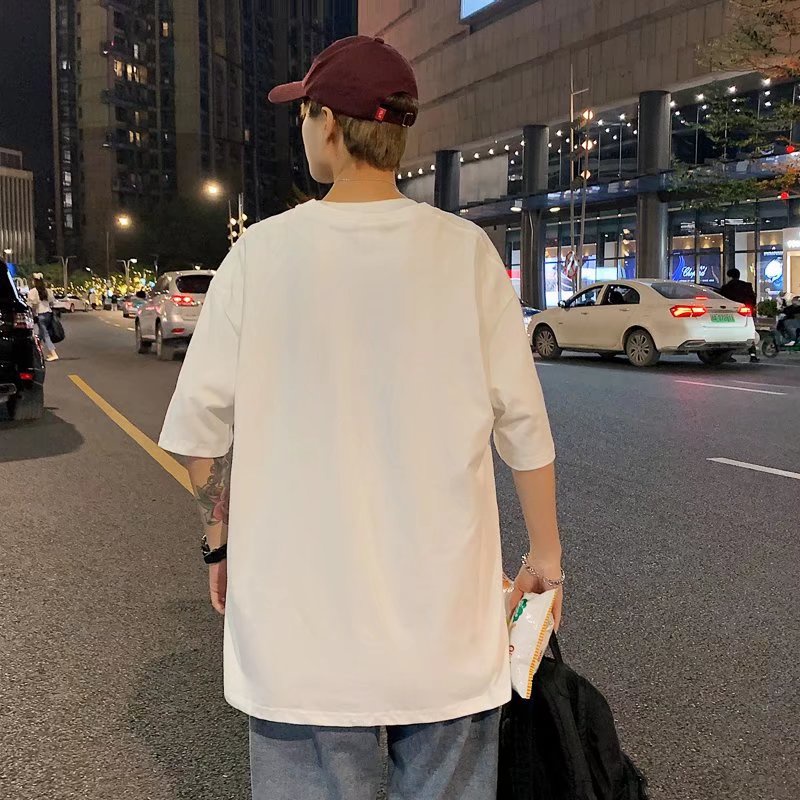 Áo Thun Tay Ngắn Dáng Rộng Cổ Tròn In Chữ size M-8XL Phong Cách Hip Hop Thời Trang Mùa Hè Cho Nam