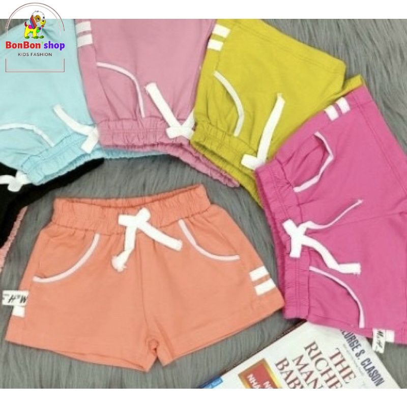 quần thun bé gái 19kg, quần đùi cotton hàng xuất khẩu cho bé gái, dáng thể thao- QTN02
