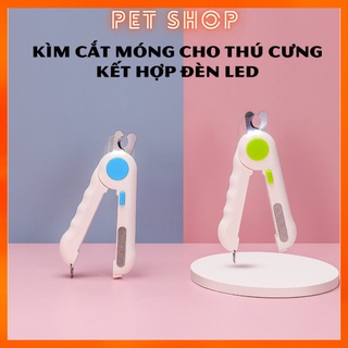 Kìm cắt móng Dũa Móng đa năng cho chó mèo tích hợp đèn led, dũa và máng che siêu tiện dụng Đèn chiếu tuỷ, cắt nhanh an t