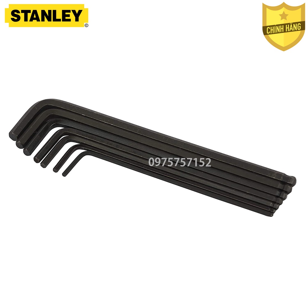 Bộ lục giác bi hệ inch 12 chi tiết chính hãng STANLEY 69-257 1/16&quot; 3/8&quot; bộ khóa lục giác đầu bi thân dài thép siêu cứng