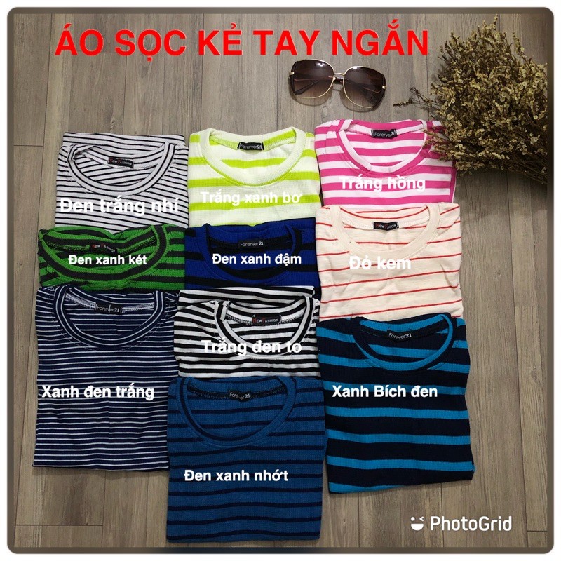 Áo thun nữ body sọc kẻ đang đẹp, chất thun gân tăm mềm mịn