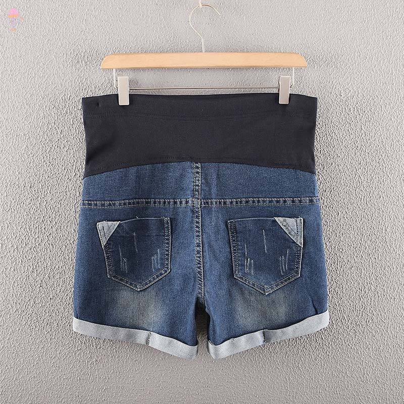 Quần Short Jeans Lưng Thun Co Giãn Cho Bà Bầu