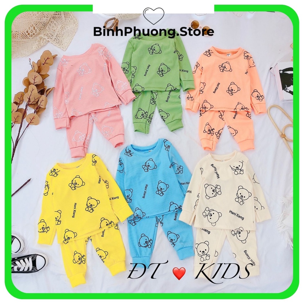 Bộ Len Tăm Gấu Dài Tay Thu Đông Cho Bé Trai Gái Minky Mom Binhphuong.store