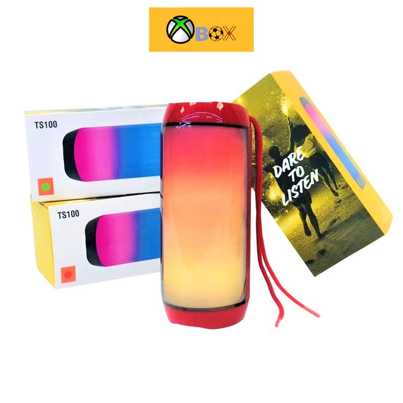 Loa Bluetooth Không Dây TS-100 Siêu Bass Loa Mini Cầm Tay 18 Chế Độ Đèn Led