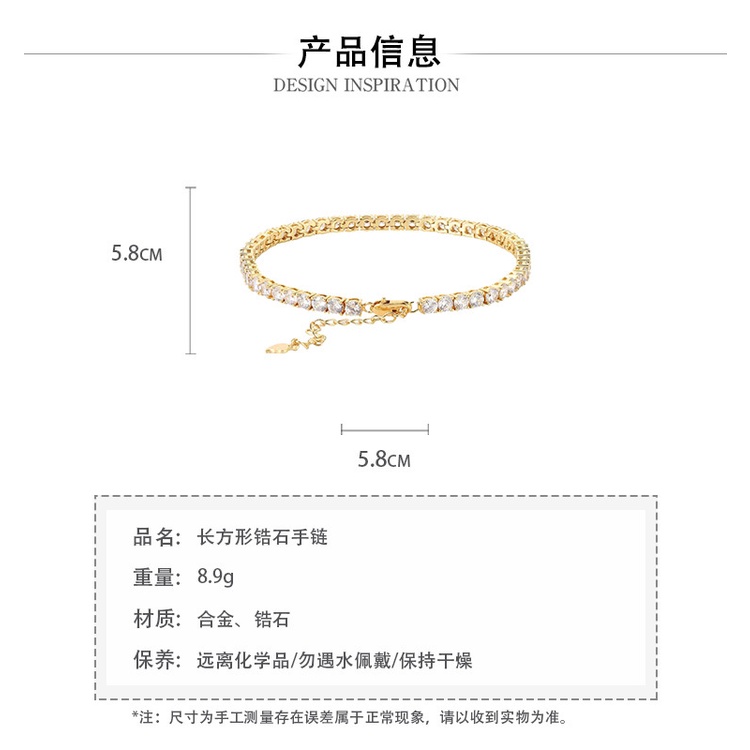 Vòng Tay Đính Đá Zircon Đơn Giản Độc Đáo Phong Cách Âu Mỹ