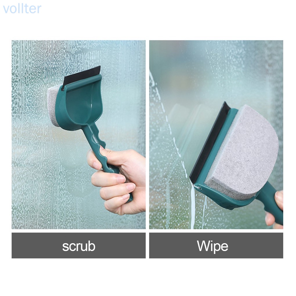 Dụng cụ cạo vệ sinh cửa kính 2 mặt có tay cầm chống trượt màu vàng