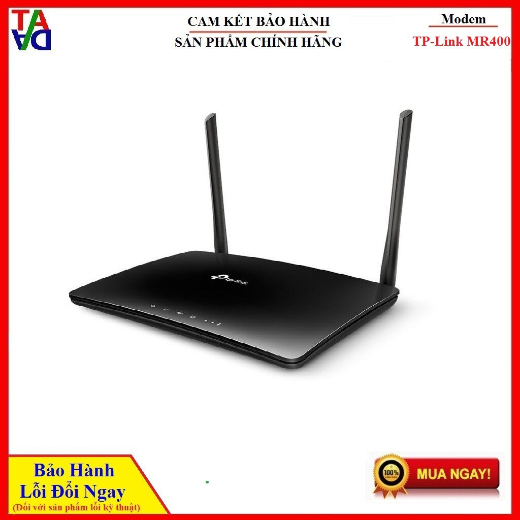 TP-Link MR400 | Router Wi-Fi Di Động 4G LTE 150Mbps, Wifi 2 Băng Tần AC1200Mbps | Chính Hãng Bảo Hành 24 Tháng 1 Đổi 1