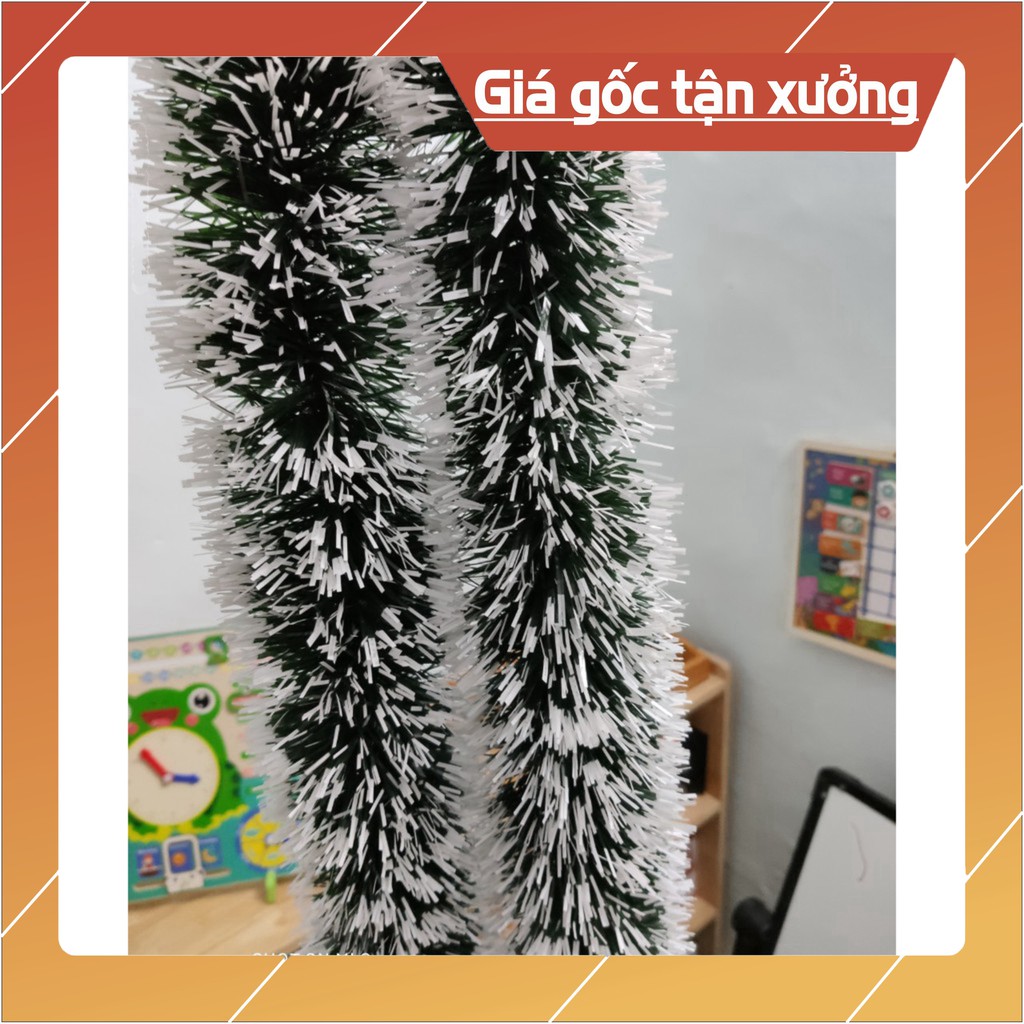 3 Dây thông chồn tuyết trắng dài 200cm trang trí giáng sinh, trang trí cây thông mùa lễ hội noel