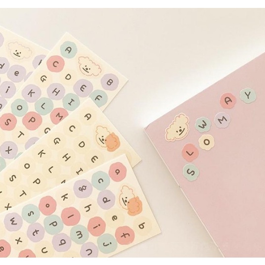 Sticker cute trang trí sổ dễ thương , hình dán sticker chữ cute đáng yêu hàn quốc giá rẻ