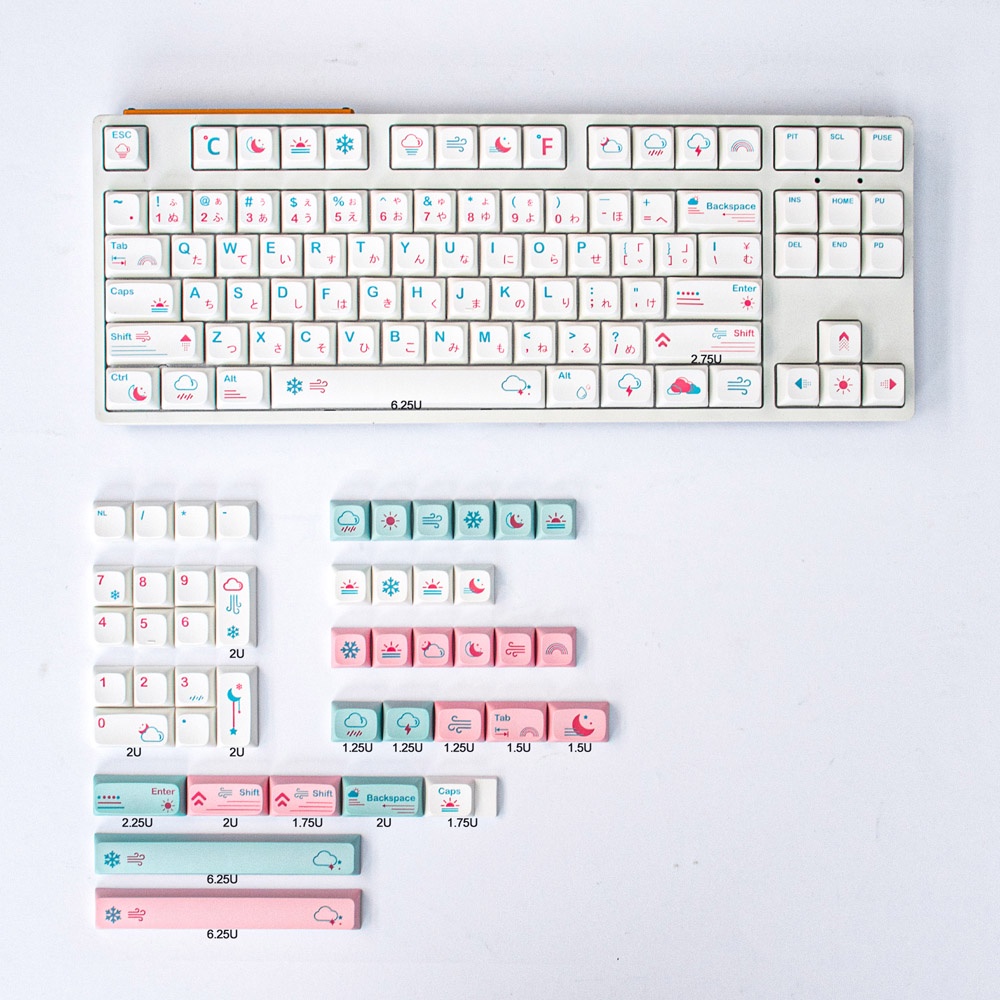 Nút Bàn Phím Cơ Chống Chịu Thời Tiết 132 Phím PBT Phong Cách Nhật Bản Cho Cherry MX
