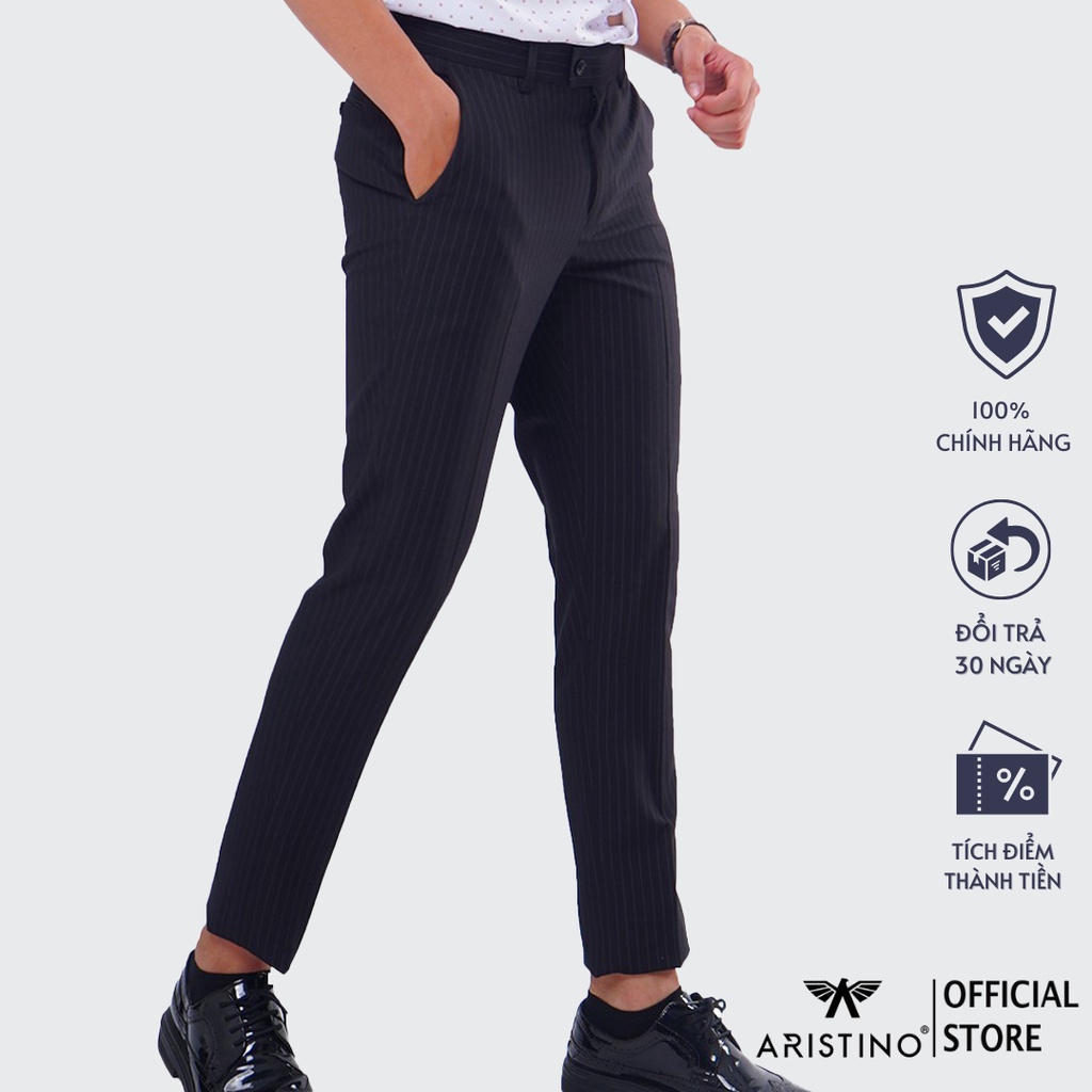 Quần âu nam ARISTINO dáng slim fit ôm nhẹ kết hợp họa tiết kẻ tinh tế, hiện đại và thời thượng - ATR02907