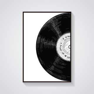 Tranh treo tường hình đĩa than trang trí noel phòng hoài cổ L' Hibou