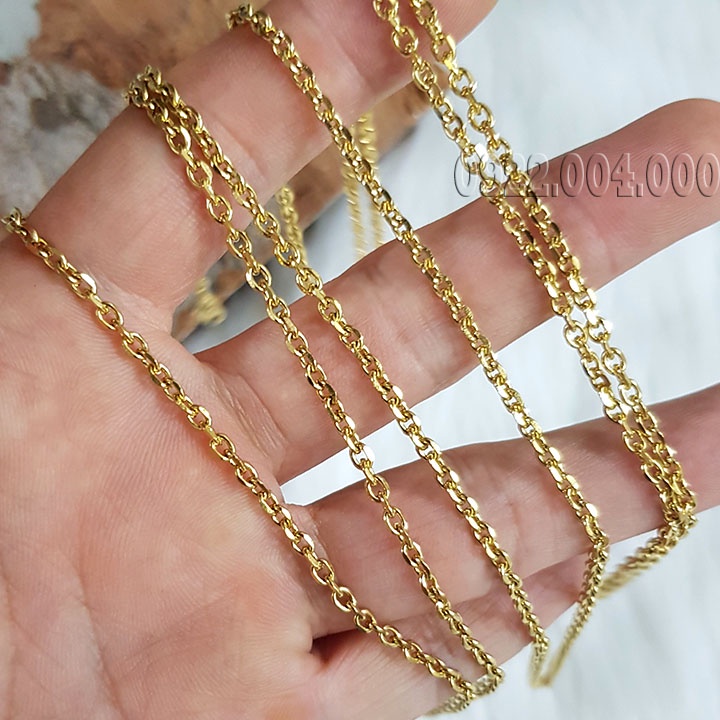 Dây chuyền xích mạ vàng cỡ nhỏ 3mm.
