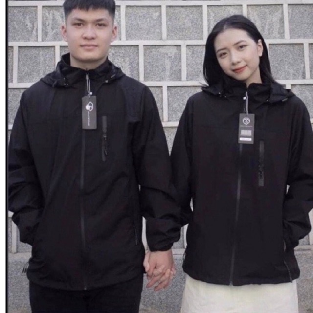 Áo Gió Nam Nữ Tráng Bạc Chống Nước 2 Lớp Áo Khoác 3 Khoá