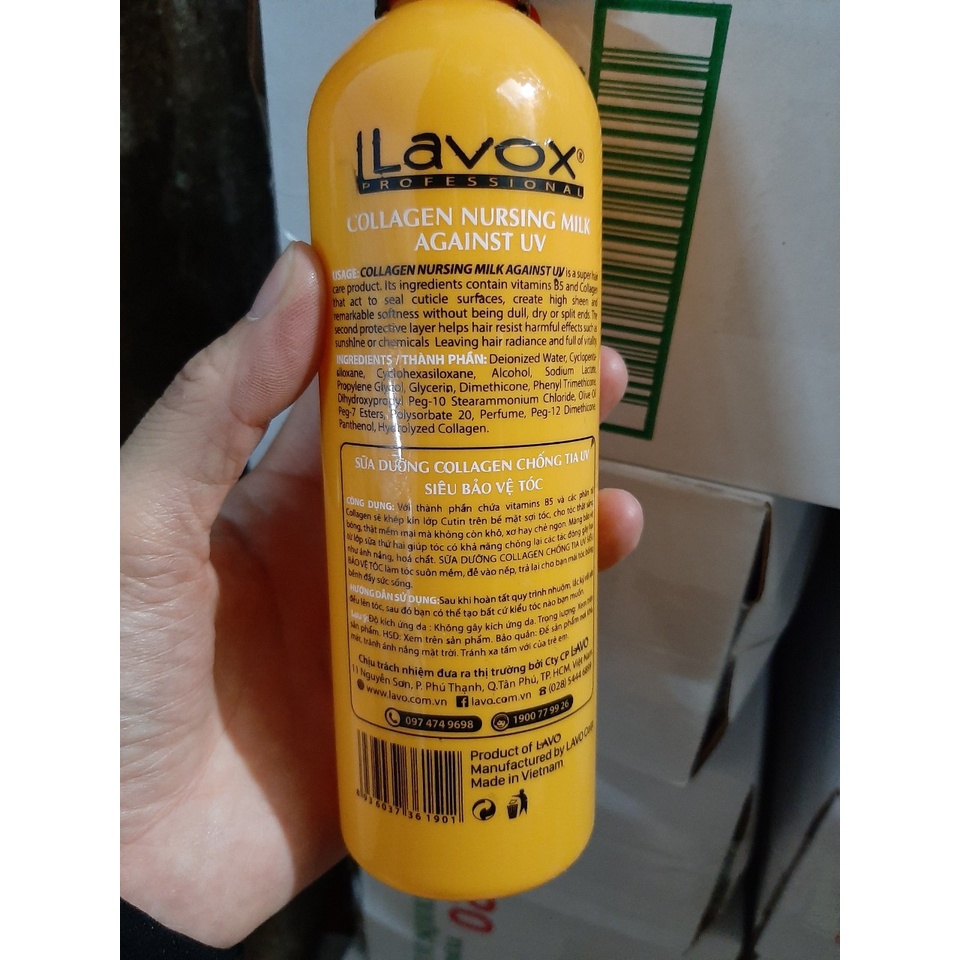 Sữa Dưỡng COLLAGEN Chống Tia UV Siêu Bảo Vệ Tóc LAVOX 280ml