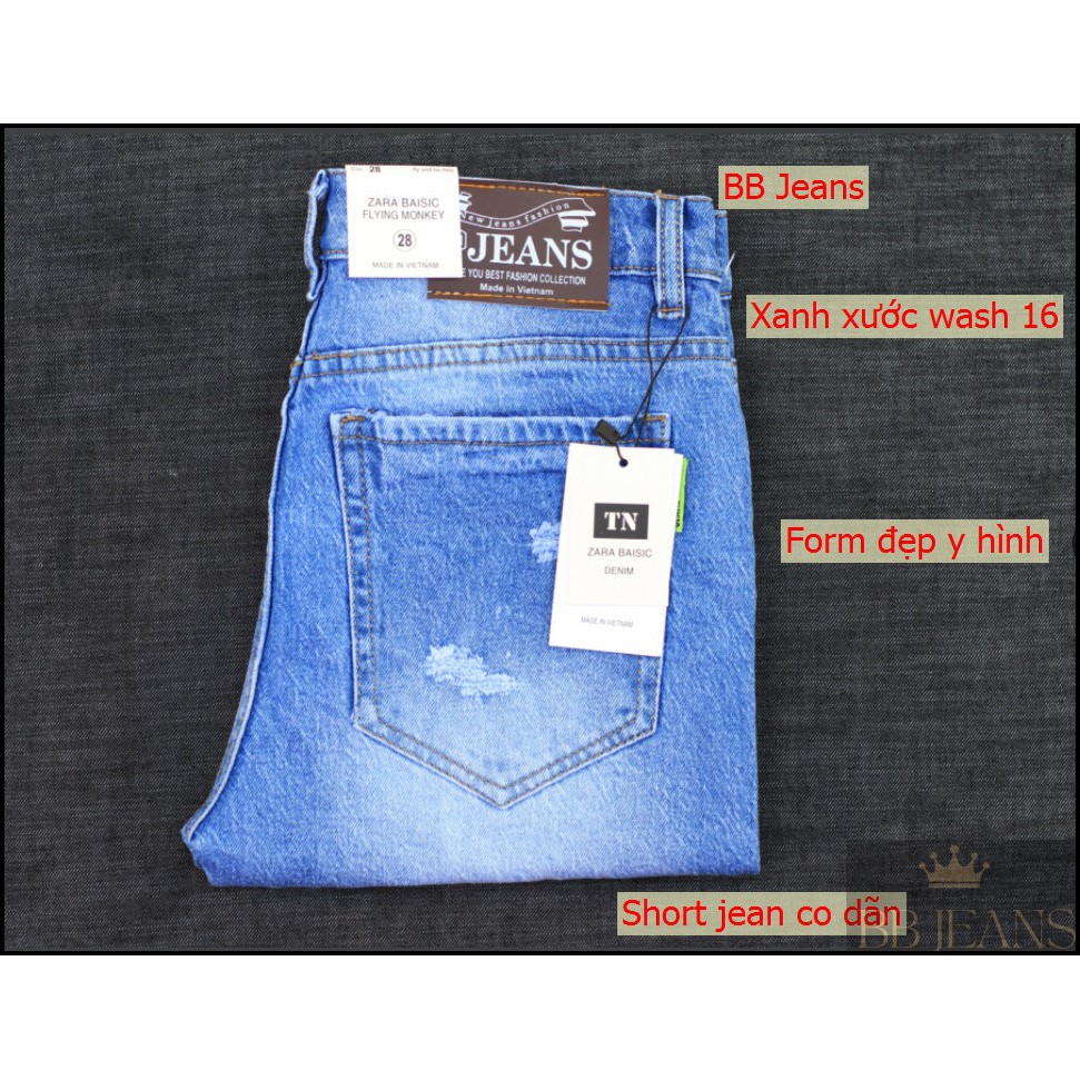 Quần Jean nam ngắn co dãn 12 BB - quần short nam cao cấp MS16